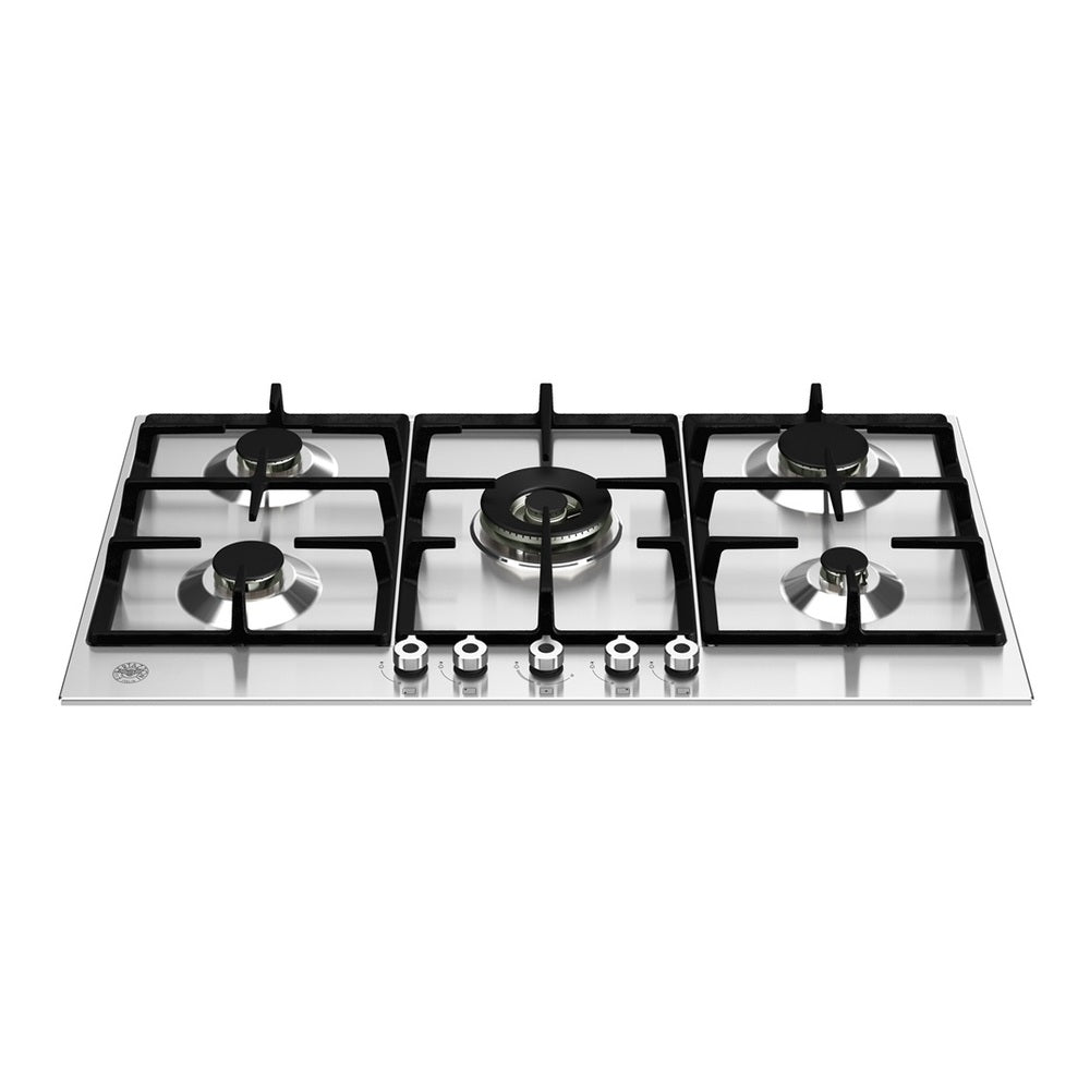 Bertazzoni 36 inch Professional Series Cooktop with 5 Sealed Burners, Cast Iron Grates, Failsafe Thermocouple Technology, ADA Compliant in Stainless Steel - PROF365CTXV*