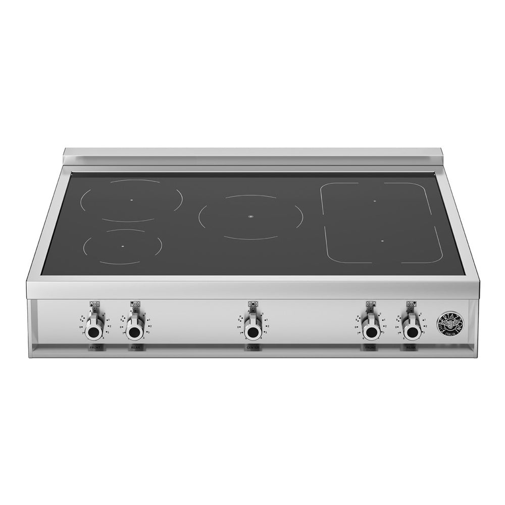 Bertazzoni 36 inch Professional Series Induction Rangetop with 5 Elements, Metal Knobs, Residual Heat Indicator and Bridge Element in Stainless Steel - PROF365IRTXT