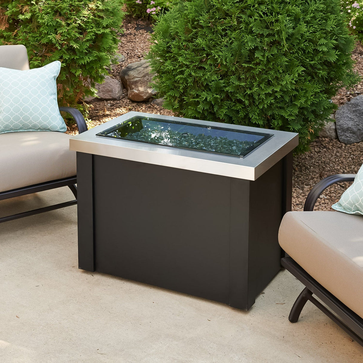 The Outdoor Greatroom Providence 32" Rectangular Gas Fire Pit Table - PROV-1224-SS