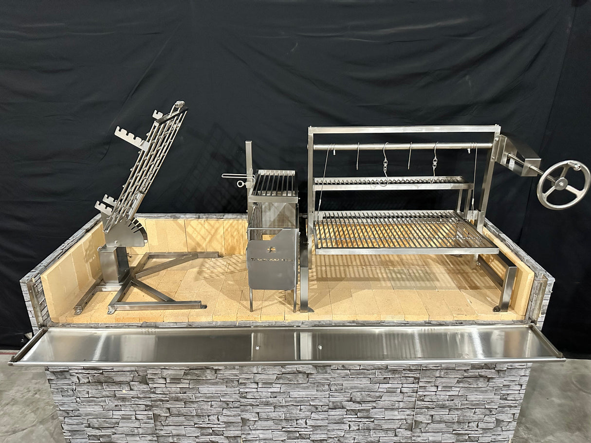 Tagwood BBQ Insert Style Argentine Santa Maria Wood Fire & Charcoal Gaucho Grill without firebricks | BBQ09SS -