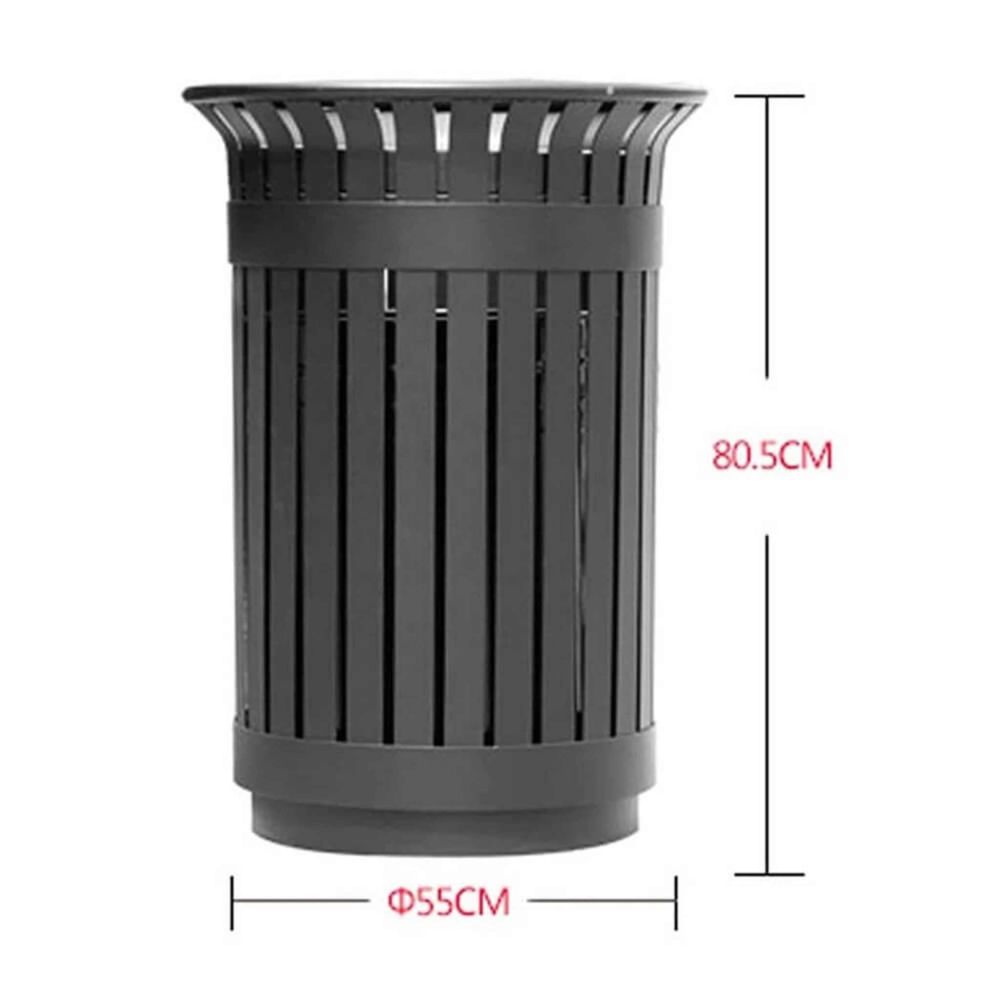 Premium Heavy-Duty Extra Large Outdoor Commercial Metal Slat Garbage Trash Can