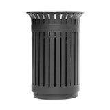 Premium Heavy-Duty Extra Large Outdoor Commercial Metal Slat Garbage Trash Can