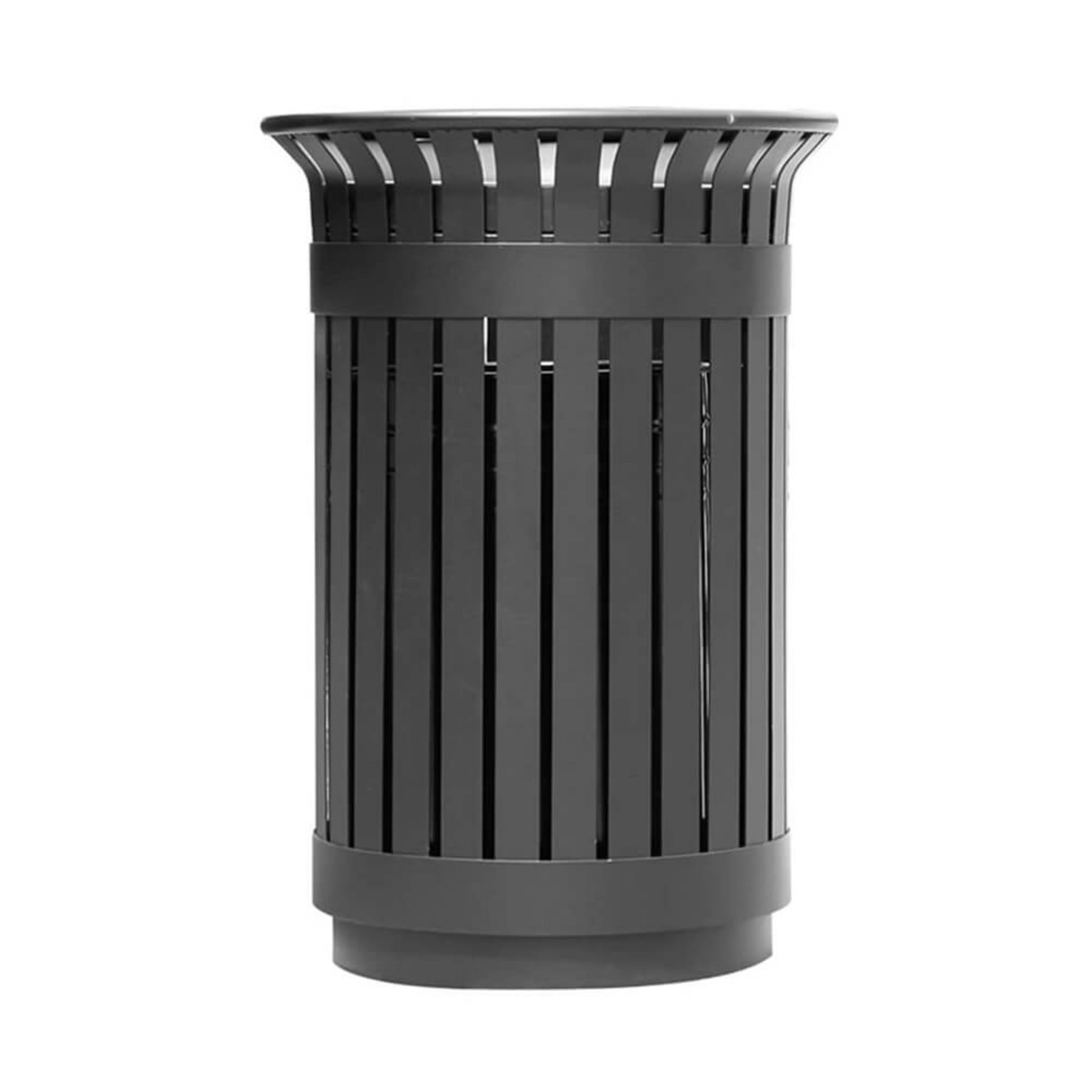 Premium Heavy-Duty Extra Large Outdoor Commercial Metal Slat Garbage Trash Can