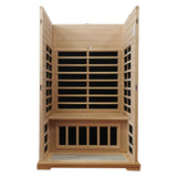 Premium Hemlock Wood Two Person FAR Infrared Sauna Room W/ Glass Door, 1750W (96081525)