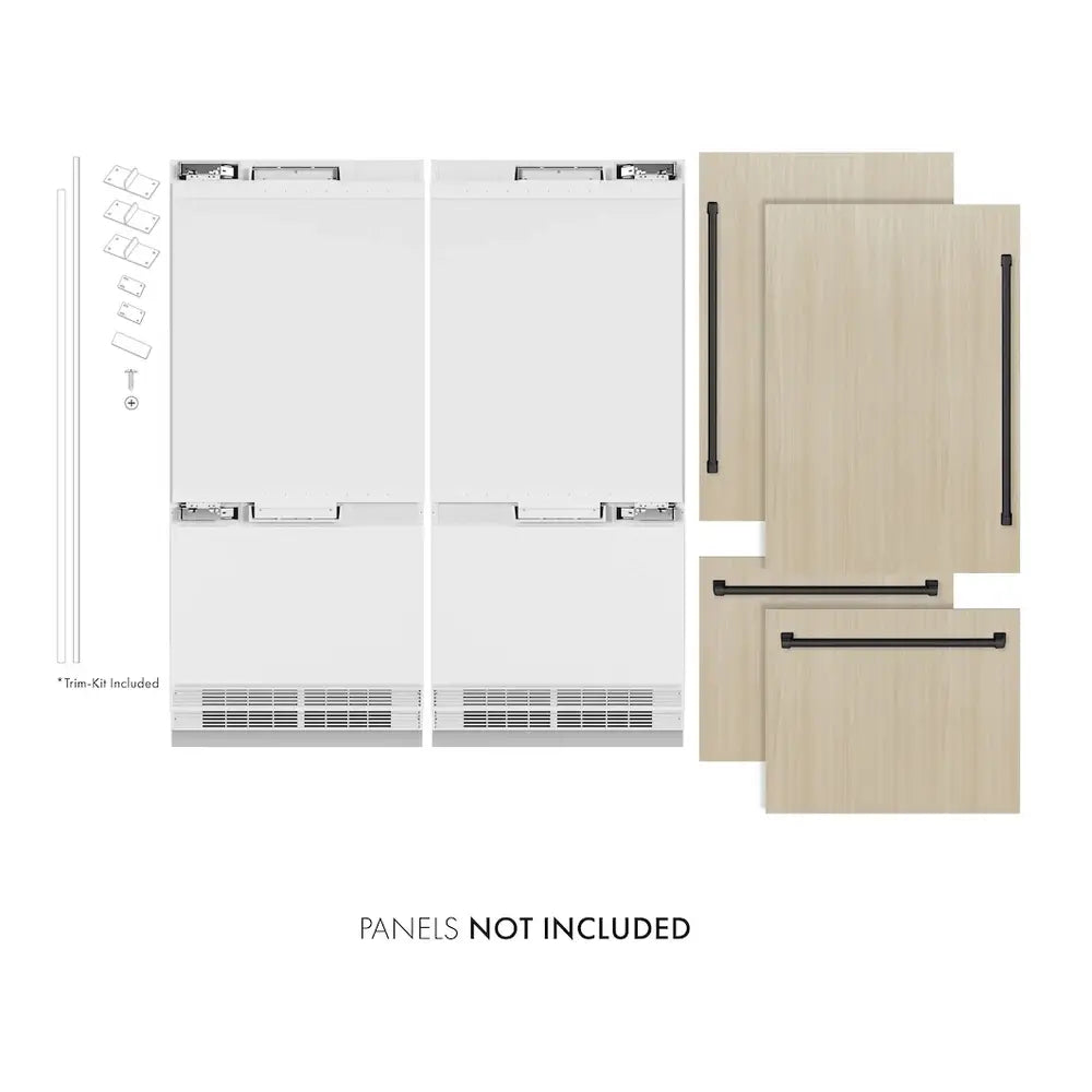 ZLINE 72" Autograph Edition Built-In French Door Refrigerator with 39.6 cu. ft. Capacity, Flex Drawers and Internal Water Dispenser in Panel Ready