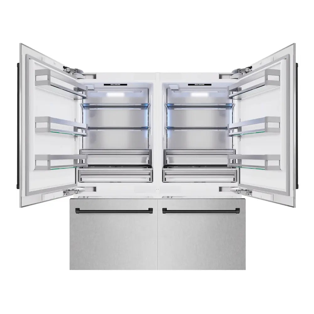 ZLINE 72" Autograph Edition Built-In French Door Refrigerator with 39.6 cu. ft. Capacity, Flex Drawers and Internal Water Dispenser in DuraSnow Stainless Steel