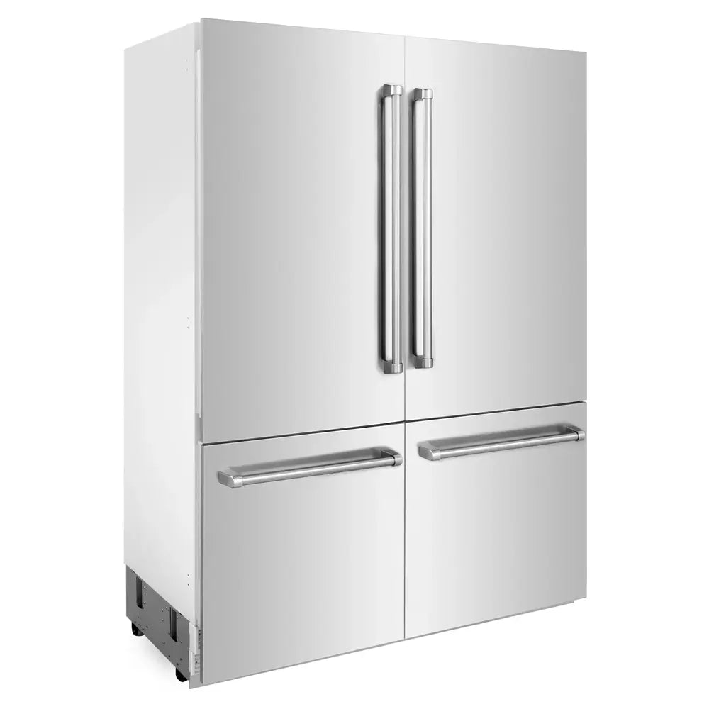 ZLINE 60" Built-In French Door Refrigerator with 32.2 cu. ft. Capacity, Flex Drawers,