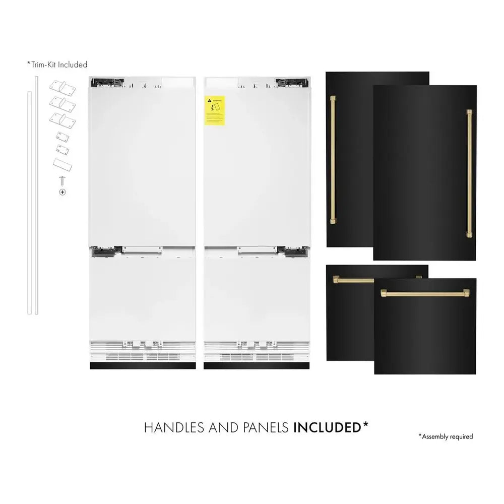 ZLINE 60" Built-In French Door Refrigerator with 32.2 cu. ft. Capacity, Flex Drawers,