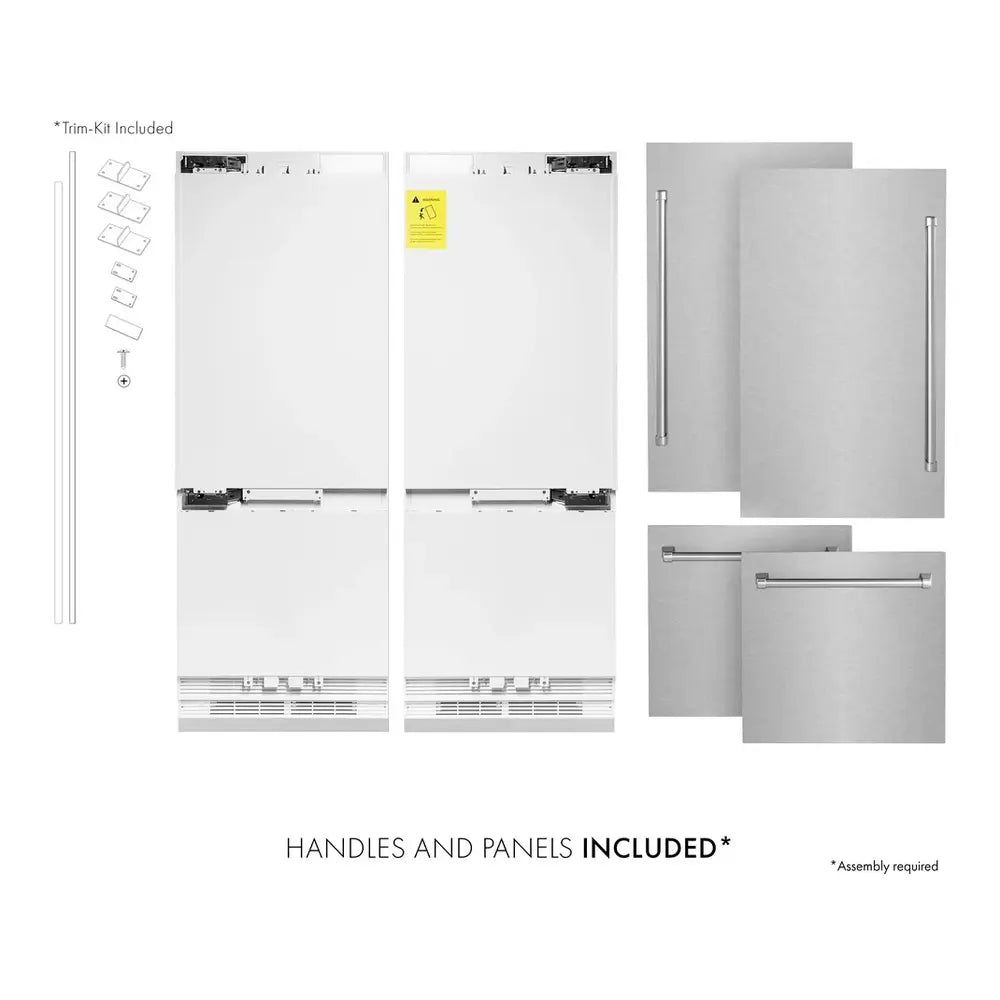 ZLINE 60" Built-In French Door Refrigerator with 32.2 cu. ft. Capacity, Flex Drawers,