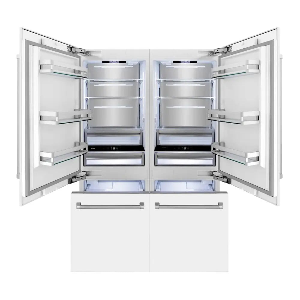ZLINE 60" Built-In French Door Refrigerator with 32.2 cu. ft. Capacity, Flex Drawers,
