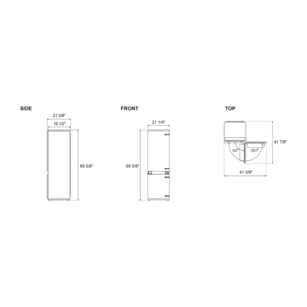 Bertazzoni 24 inch Bottom Freezer Refrigerator with 8.6 cu. ft. Total Capacity, in Panel Ready - REF24BMBPNB