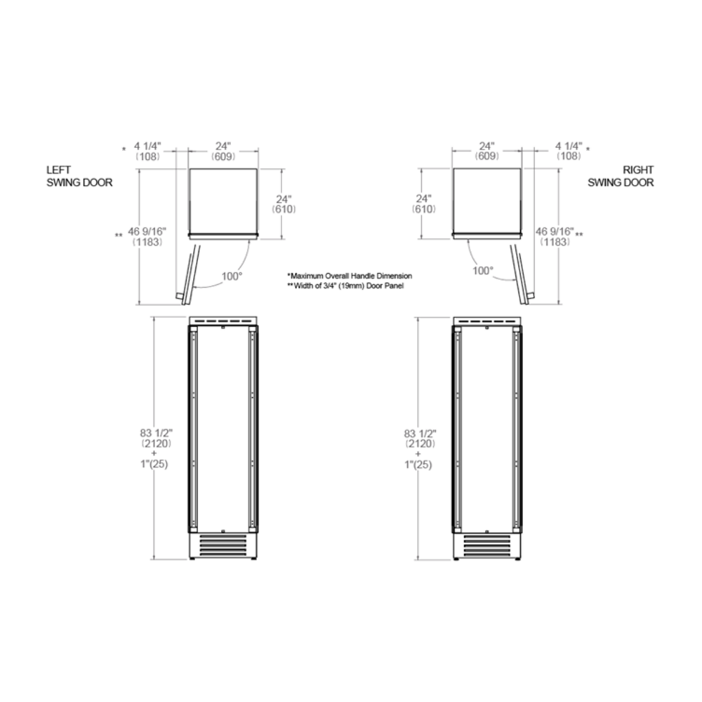 Bertazzoni 24 inch Built-In Column Refrigerator with 13 cu. ft. Capacity, White Aluminum Interior, Intuitive Digital Touch Controls, in Panel Ready -  REF24RCPR*23
