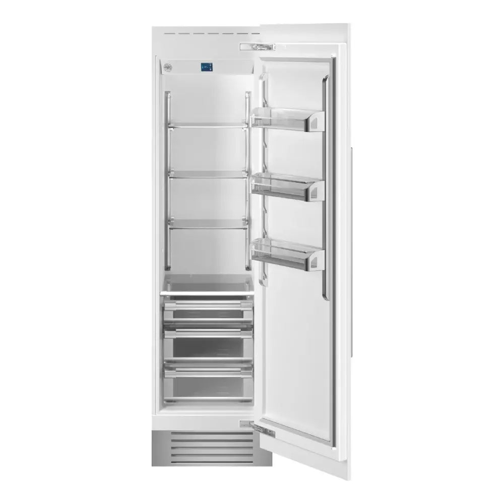 Bertazzoni 24 inch Built-In Column Refrigerator with 13 cu. ft. Capacity, White Aluminum Interior, Intuitive Digital Touch Controls, in Panel Ready -  REF24RCPR*23