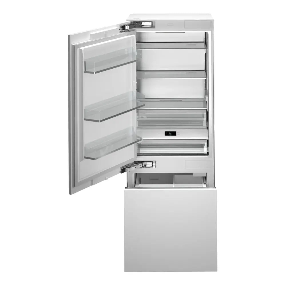 Bertazzoni 30 inch Built-In Bottom Mount Refrigerator with 16 cu. ft. Capacity, Ice Maker, Energy Star, ADA Compliant, Sabbath Mode, Panel Ready - REF30BMBZPNV*