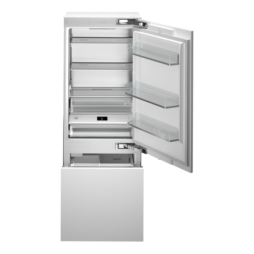 Bertazzoni 30 inch Built-In Bottom Mount Refrigerator with 16 cu. ft. Capacity, Ice Maker, Energy Star, ADA Compliant, Sabbath Mode, Panel Ready - REF30BMBZPNV*