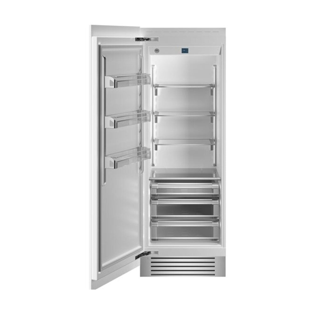 Bertazzoni 30 inch Built-In Column Refrigerator with 17.4 cu. ft. Capacity, White Aluminum Interior, Intuitive Digital Touch Controls, Variable Speed Compressor, in Panel Ready - REF30RCPR*