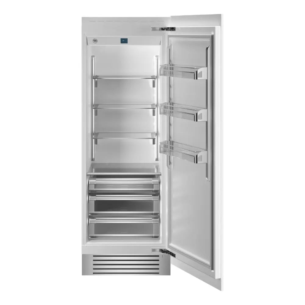 Bertazzoni 30 inch Built-In Column Refrigerator with 17.4 cu. ft. Capacity, White Aluminum Interior, Intuitive Digital Touch Controls, Variable Speed Compressor, in Panel Ready - REF30RCPR*