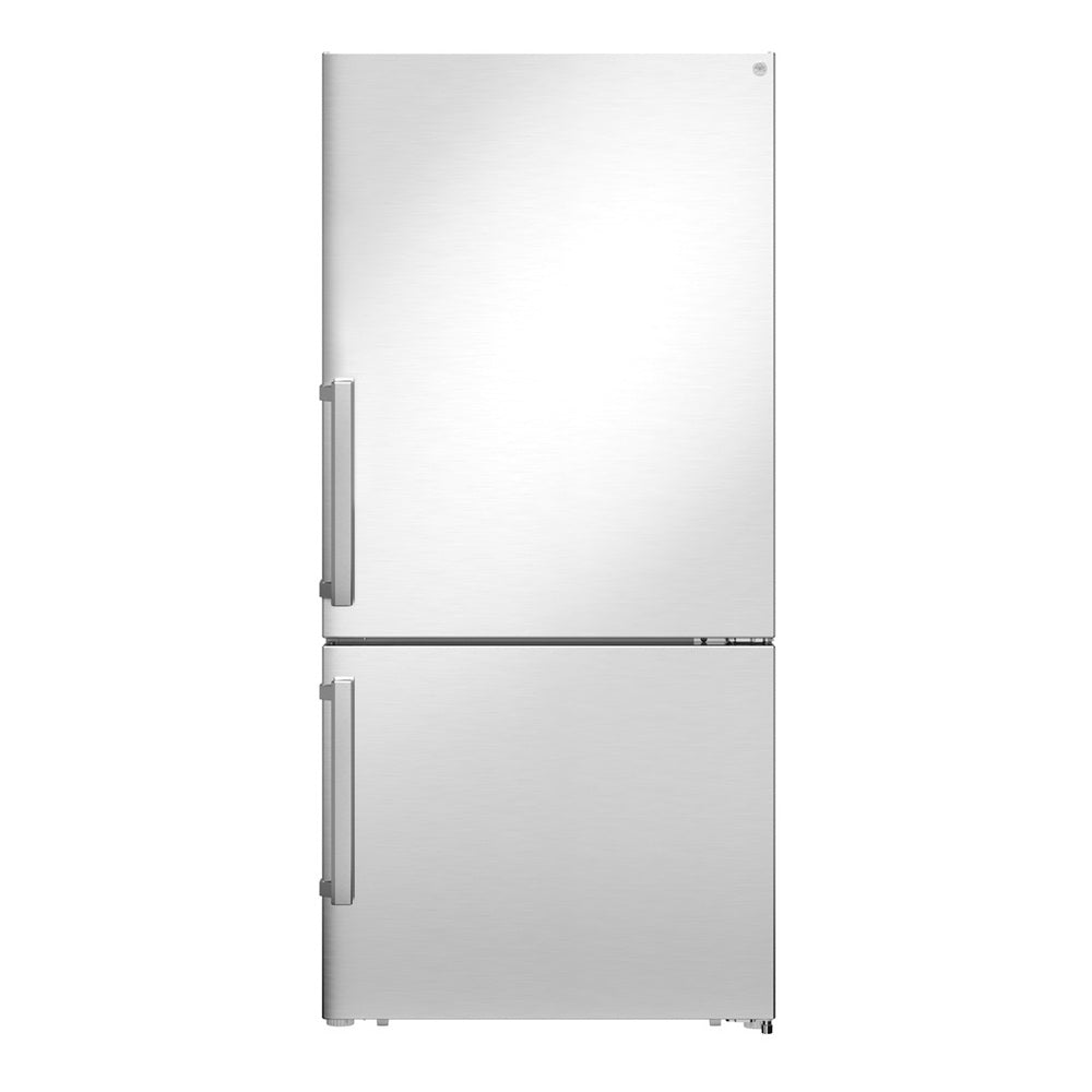 Bertazzoni 31 inch Freestanding Bottom Freezer Refrigerator with 17.7 cu. ft. Total Capacity, Frost Free Technology and Automatic Icemaker in Stainless Steel - REF31BMFIXNV