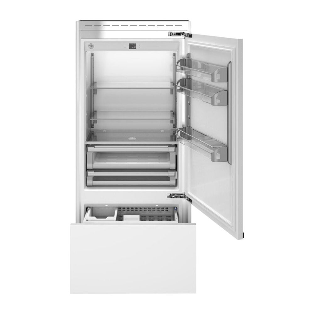 Bertazzoni 36 inch Bottom Mount Refrigerator with 19.6 cu. ft. Capacity, Ice Maker, Energy Star, in Panel Ready - REF36BMBIP*