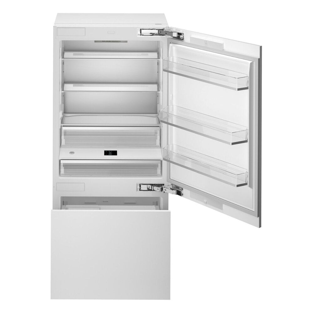 Bertazzoni 36 inch Built-In Bottom Mount Refrigerator with 19.8 cu. ft. Capacity, Internal Water Dispenser, in Panel Ready  - REF36BMBZPNV*