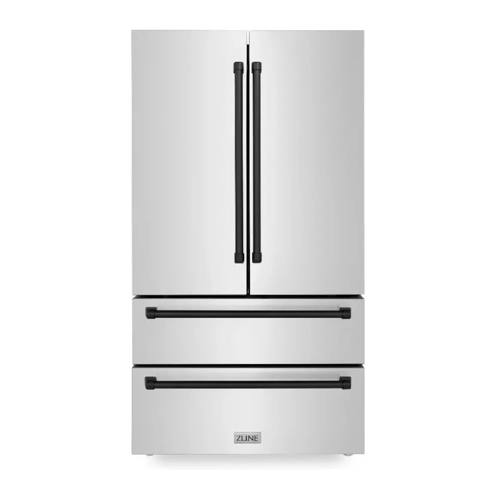 ZLINE 36" Autograph Edition Counter-Depth French Door Refrigerator with 22.5 cu. ft. Capacity, Ice Maker and Dual Freezer Drawers in Stainless Steel