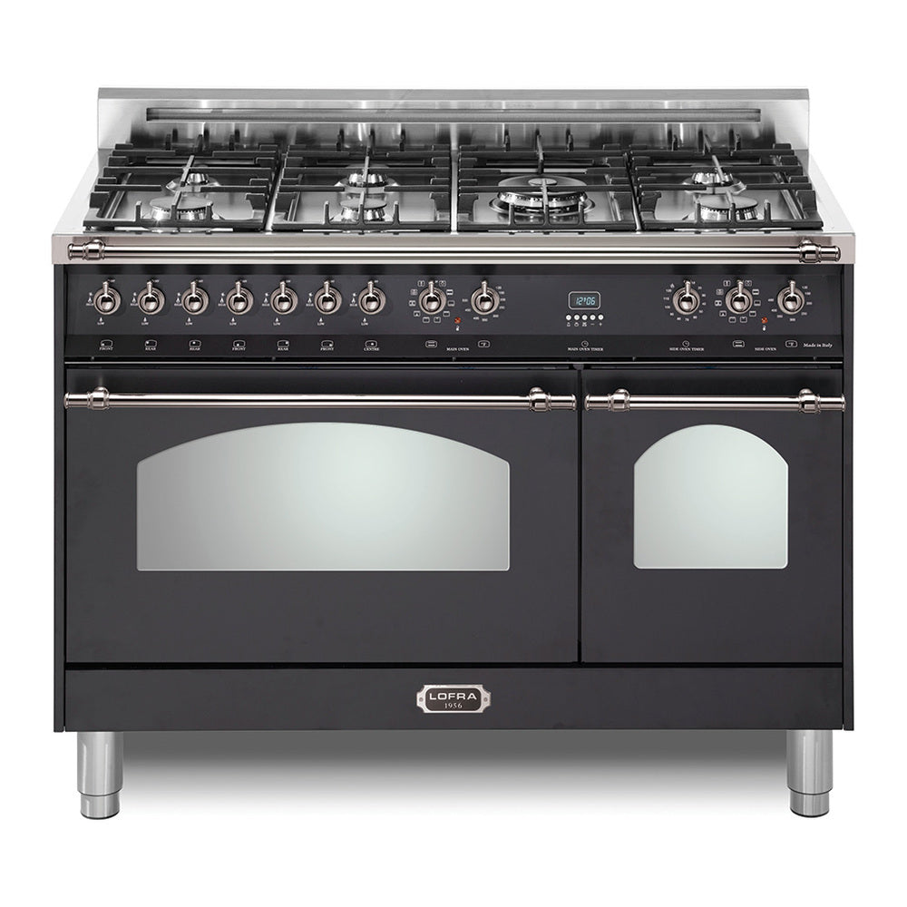 Lofra 48" Dolcevita Series Freestanding Dual Fuel Range with 7 Sealed Brass Burners, 4.27 cu. ft. Total Oven Capacity and True European Convection