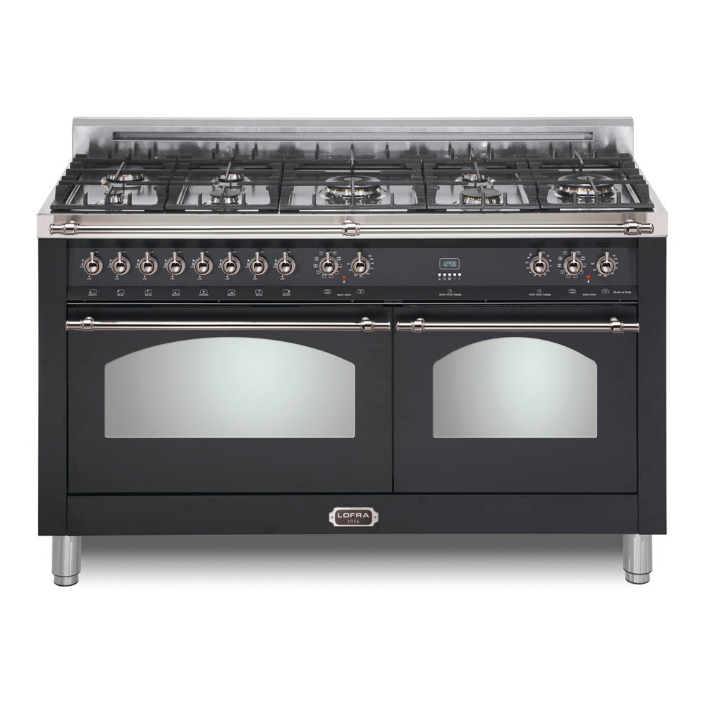 Lofra 60" Dolcevita Series Freestanding Dual Fuel Range with 8 Sealed Brass Burners, 4.92 cu. ft. Total Oven Capacity and True European Convection