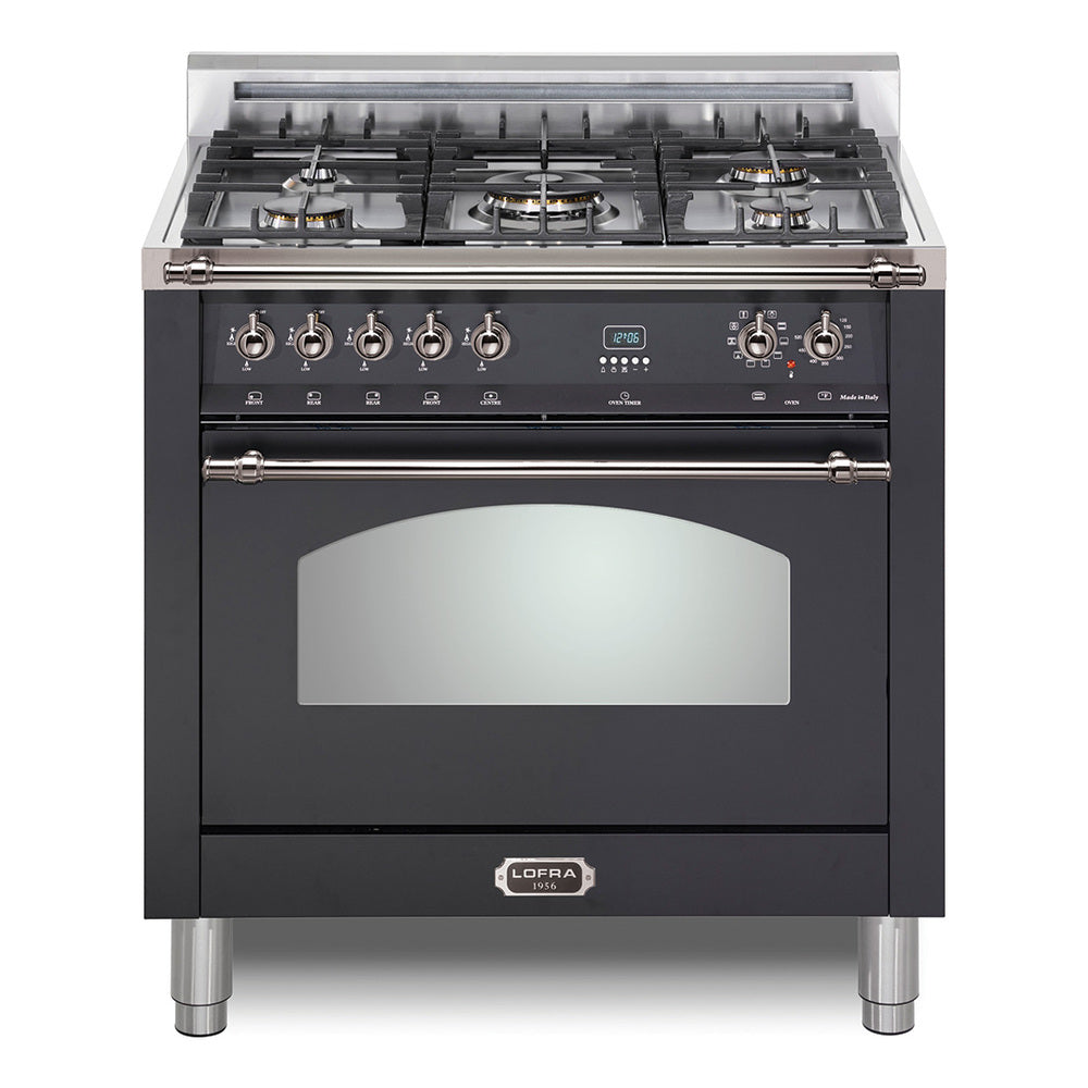Lofra 36" Dolcevita Series Freestanding Dual Fuel Range with 5 Sealed Brass Burners, 3 cu. ft. Oven Capacity and True European Convection
