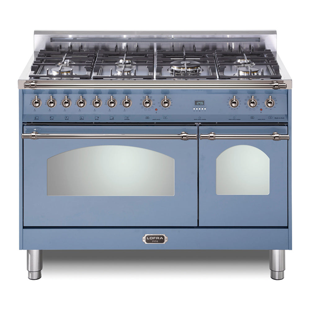 Lofra 48" Dolcevita Series Freestanding Dual Fuel Range with 7 Sealed Brass Burners, 4.27 cu. ft. Total Oven Capacity and True European Convection