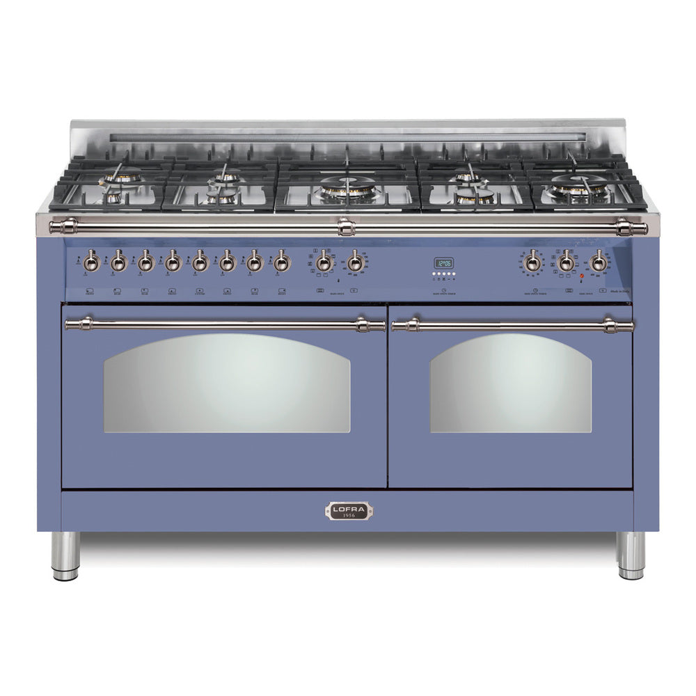 Lofra 60" Dolcevita Series Freestanding Dual Fuel Range with 8 Sealed Brass Burners, 4.92 cu. ft. Total Oven Capacity and True European Convection