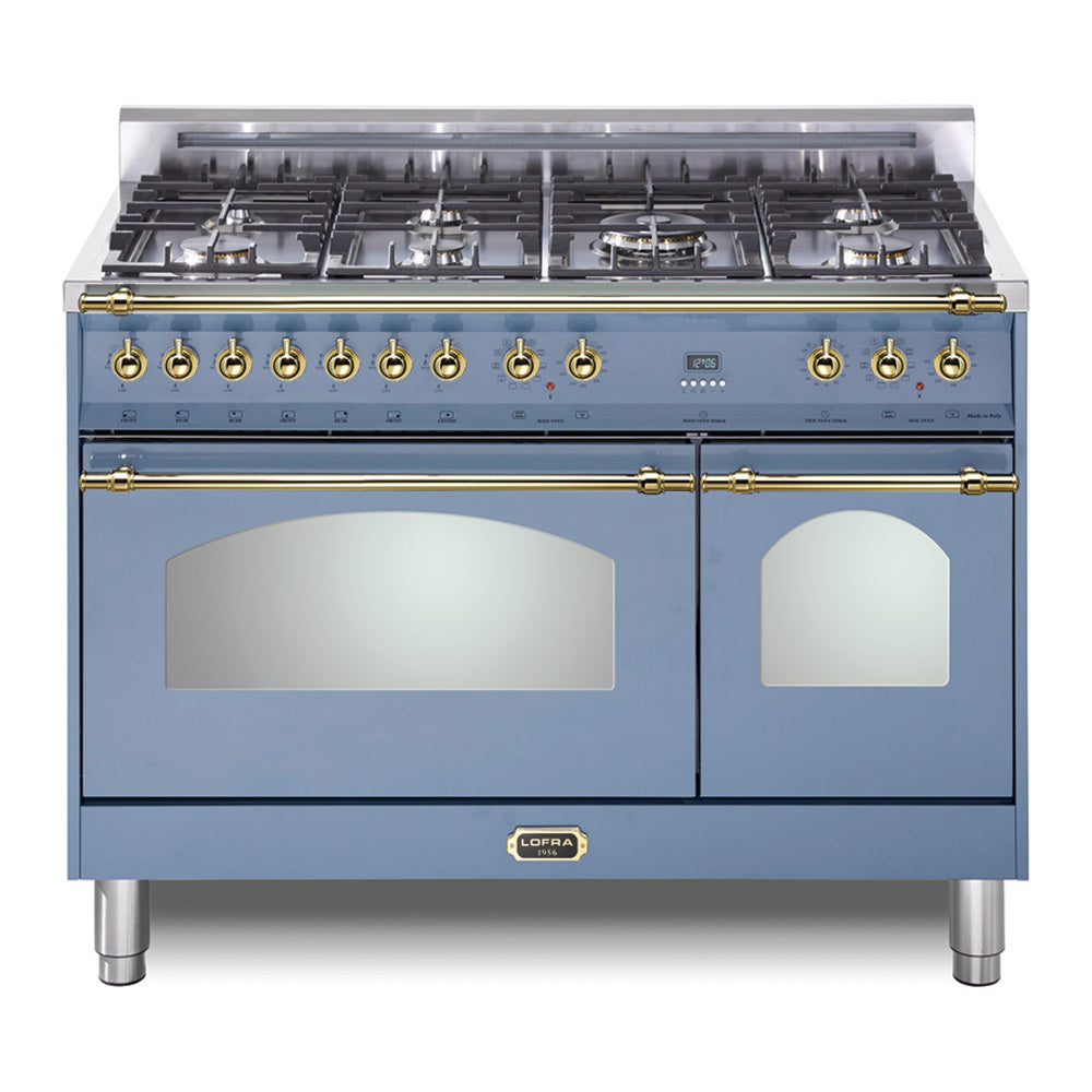 Lofra 48" Dolcevita Series Freestanding Dual Fuel Range with 7 Sealed Brass Burners, 4.27 cu. ft. Total Oven Capacity and True European Convection