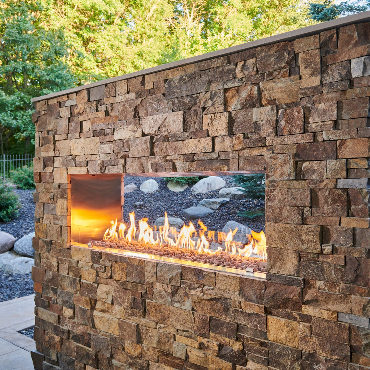 The Outdoor Greatroom See Through Ready to Finish Outdoor Gas Fireplace - RSTL-40MLP