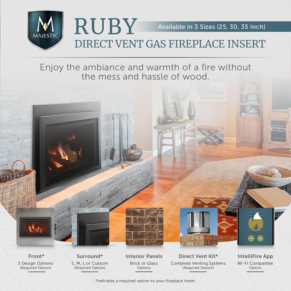 Majestic 25" Ruby Direct Vent Gas Insert