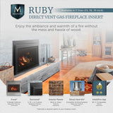 Majestic 30" Ruby Direct Vent Gas Insert