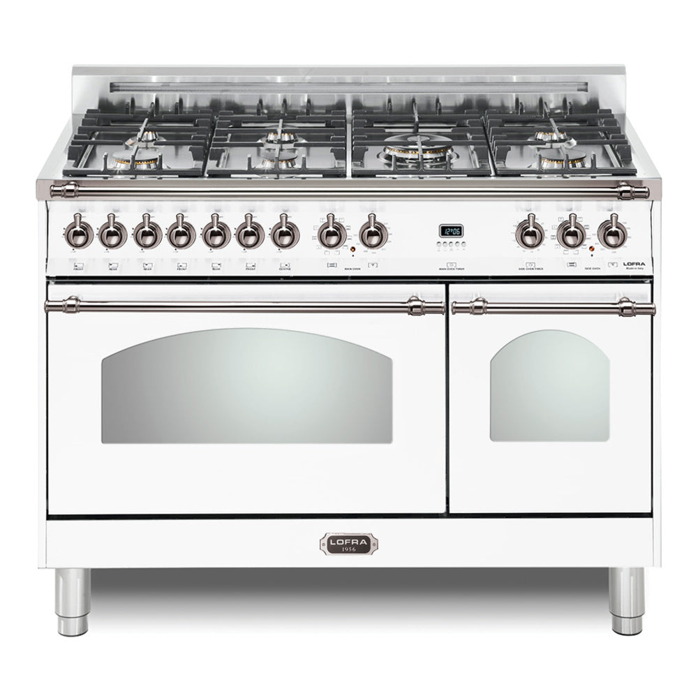 Lofra 48" Dolcevita Series Freestanding Dual Fuel Range with 7 Sealed Brass Burners, 4.27 cu. ft. Total Oven Capacity and True European Convection