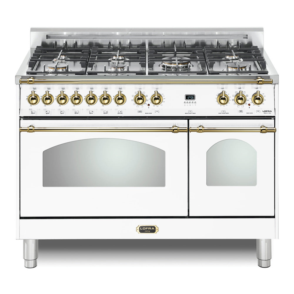 Lofra 48" Dolcevita Series Freestanding Dual Fuel Range with 7 Sealed Brass Burners, 4.27 cu. ft. Total Oven Capacity and True European Convection
