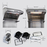 Forno Savona Wall Mount Range Hood, Baffle Filters, Backsplash Included