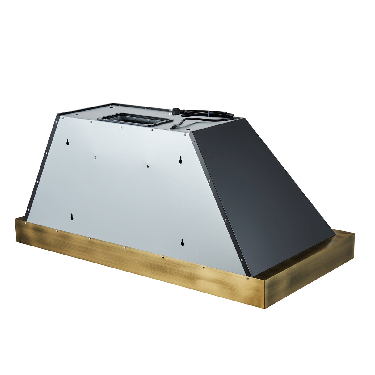 Forno Vittorio 48" Wall Mount Range Hood – Antique Brass Trim, 424 CFM, Remote Control, LED Lighting & Dishwasher-Safe Filters