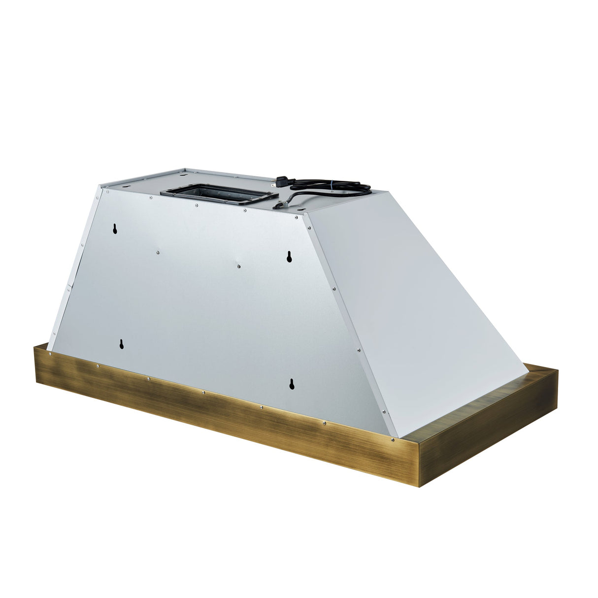 Forno Vittorio 48" Wall Mount Range Hood – Antique Brass Trim, 424 CFM, Remote Control, LED Lighting & Dishwasher-Safe Filters