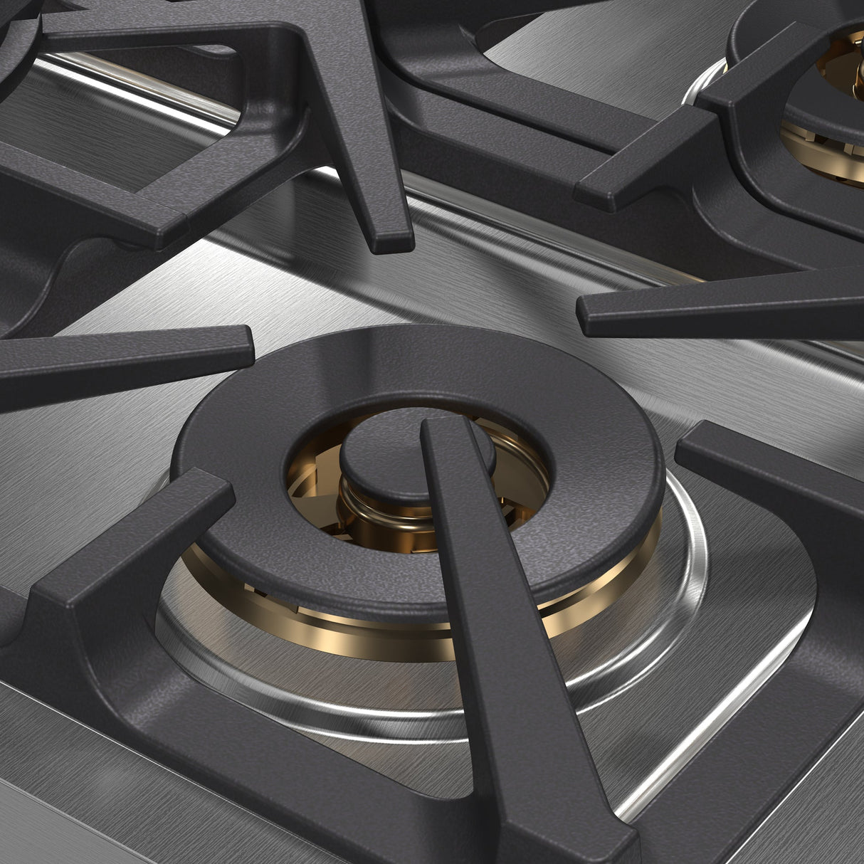 Forno Spezia Alta Qualita Pro-Style Gas Rangetop, Stainless Steel, Continuous Cast Iron Grates