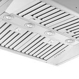 Forno Altilia 36-Inch Insert Range Hood, Stainless Steel, LED Lighting, Baffle Filters