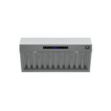 Forno Palazzo Wall Mounted Range Hood, Stainless Steel, Heavy Duty Baffle Filters, Remote Control