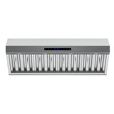 Forno Palazzo Wall Mounted Range Hood, Stainless Steel, Heavy Duty Baffle Filters, Remote Control