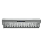 Forno Palazzo Wall Mounted Range Hood, Stainless Steel, Heavy Duty Baffle Filters, Remote Control