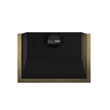 Forno Vittorio 36-Inch Wall Mount Range Hood, Antique Brass Trim, 424 CFM Airflow, Dishwasher-Safe Baffle Filters, Remote Control, 3-Speed Fan, Bright LED Lighting.