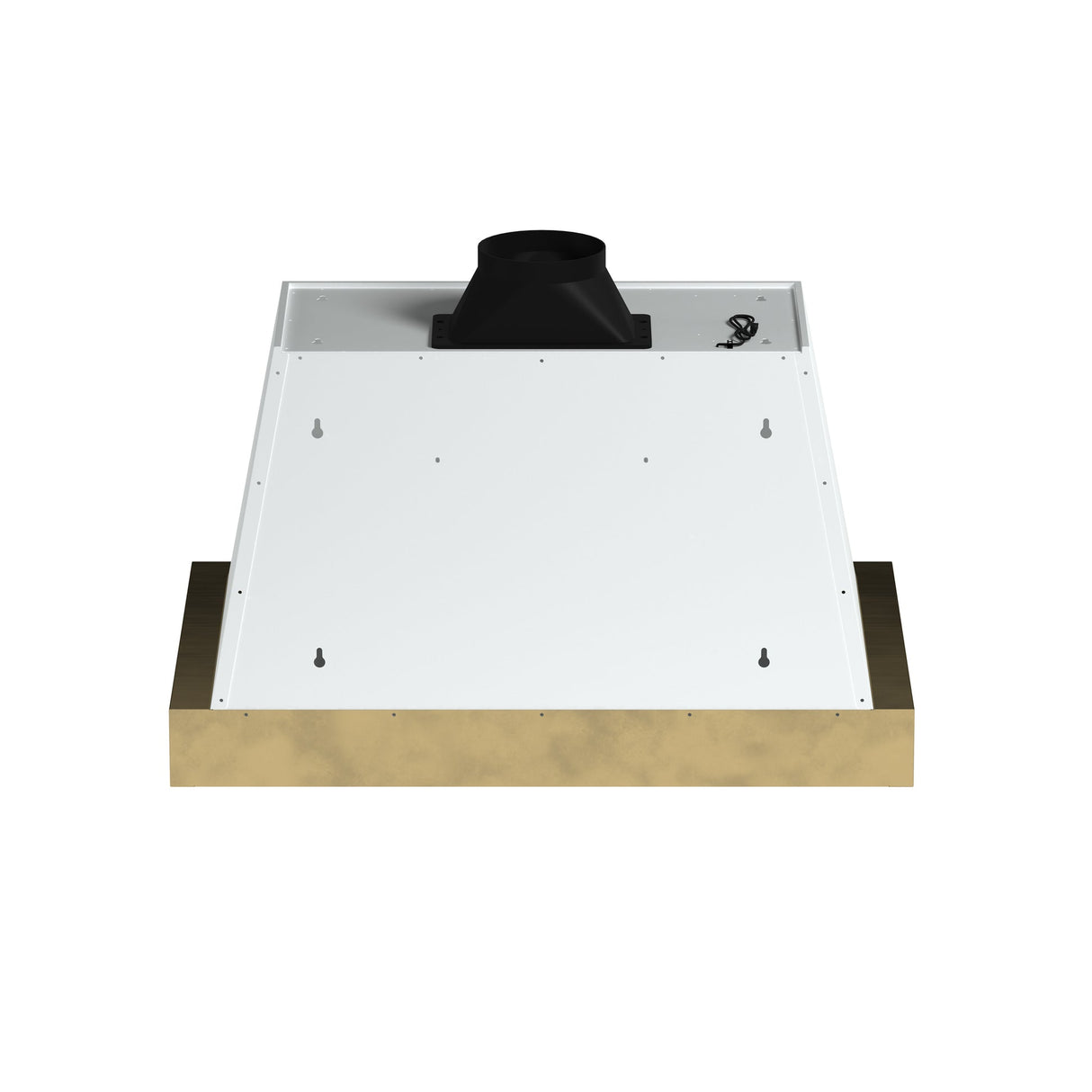 Forno Vittorio 36-Inch Wall Mount Range Hood, Antique Brass Trim, 424 CFM Airflow, Dishwasher-Safe Baffle Filters, Remote Control, 3-Speed Fan, Bright LED Lighting.