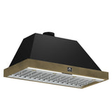 Forno Vittorio 48" Wall Mount Range Hood – Antique Brass Trim, 424 CFM, Remote Control, LED Lighting & Dishwasher-Safe Filters