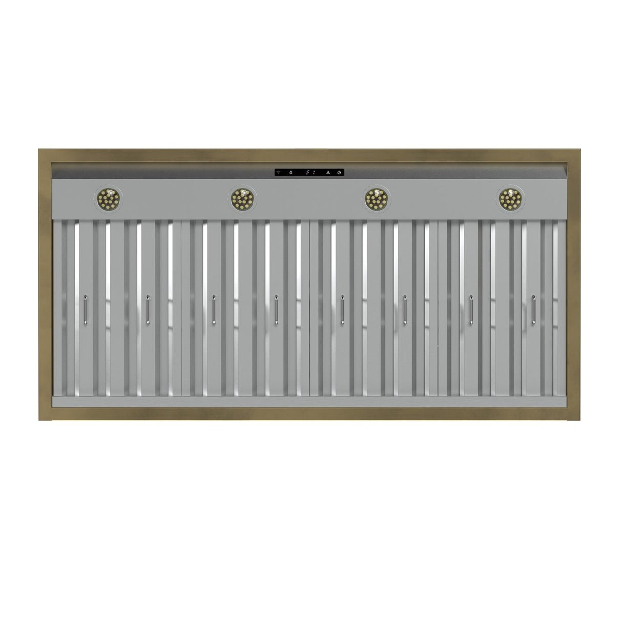 Forno Vittorio 48" Wall Mount Range Hood – Antique Brass Trim, 424 CFM, Remote Control, LED Lighting & Dishwasher-Safe Filters
