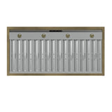 Forno Vittorio 48" Wall Mount Range Hood – Antique Brass Trim, 424 CFM, Remote Control, LED Lighting & Dishwasher-Safe Filters