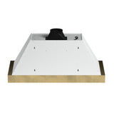 Forno Vittorio 48" Wall Mount Range Hood – Antique Brass Trim, 424 CFM, Remote Control, LED Lighting & Dishwasher-Safe Filters